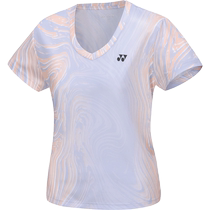 YONEX tennis T-shirt womens sports short-sleeved running quick-drying breathable V-neck top 215174TCR