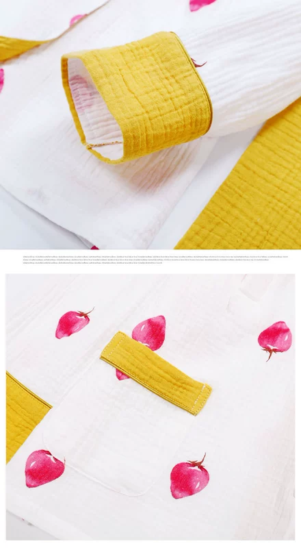 Gạc nhốt hai lớp lỏng lẻo cỡ lớn cho bà bầu cho con bú Bộ đồ ngủ mùa hè cotton crepe thấm hút khí bà bầu - Giải trí mặc / Mum mặc