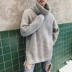Áo len thu đông 2018 mới phiên bản nam Hàn Quốc của áo len cổ cao áo len rộng rãi thời trang hoang dã shop thời trang nam Áo len cổ tròn