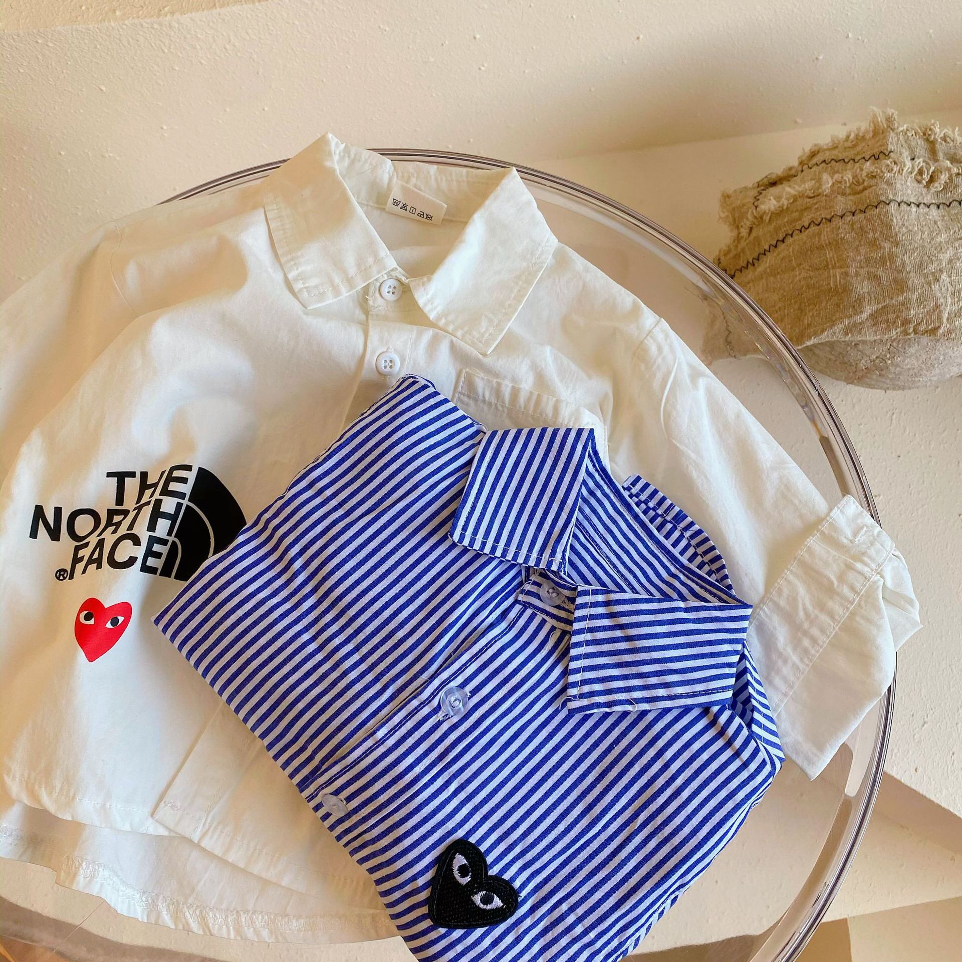 Children's shirts spring autumn 2021 new baby autumn clothing jacket in children's blouses Han version boy shirts women's foreign pie