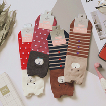 T88 cute to no friend self-leaving cute cartoon little bear cotton stocking without conceding no change