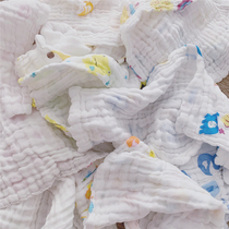P48 export small things skin-friendly soft cotton yarn cute printing multi-layer gauze face towel sweat towel facial towel