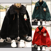 Raffleboy clothing 2020 Winter new children plush jacket boy girl girl Han version fur integrated 2953