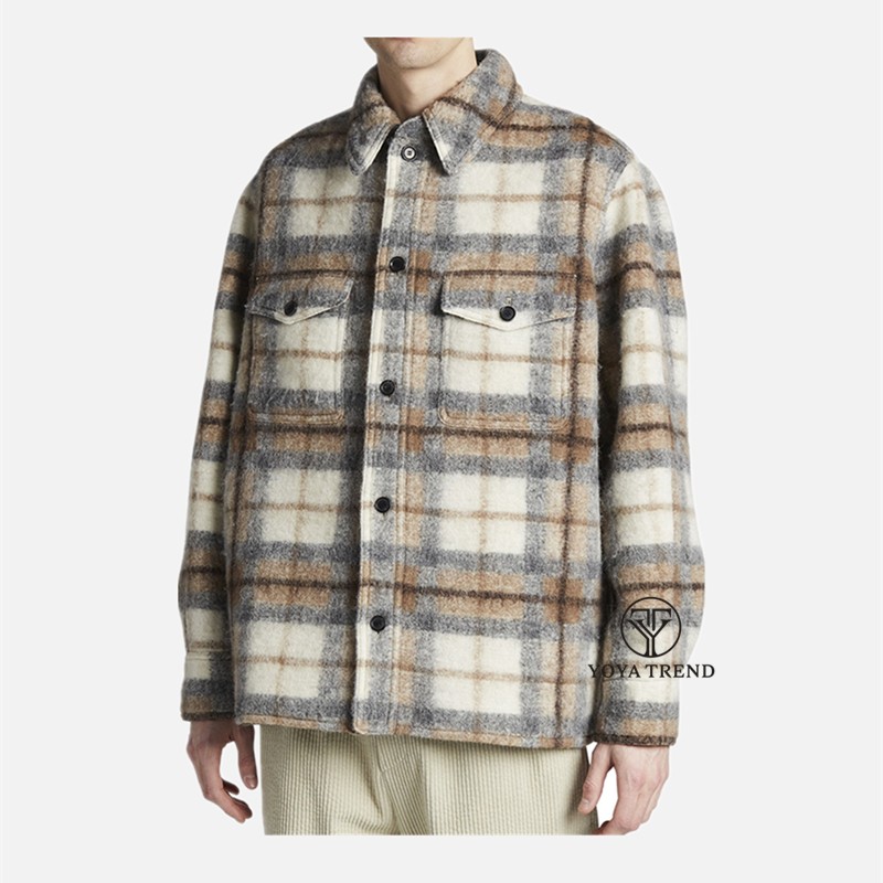 [Travis Scott ts Cactus Jack shirt 纯格子毛尼衬衫夹克外套]