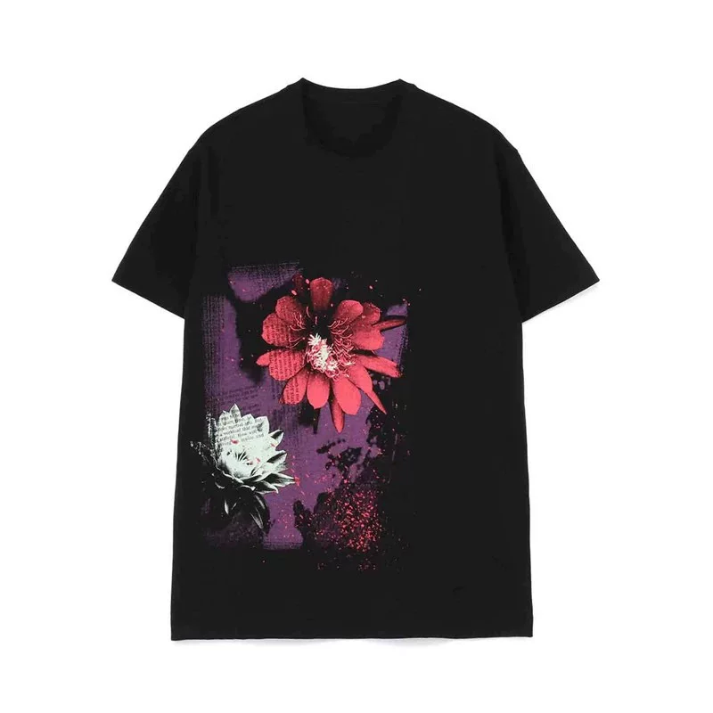 Футболка мужская и женская с коротким рукавом YOHJI YAMAMOTO кимоно Yamamoto Yamamoto Yamamoto Nissan Purple Haze Flower Printing