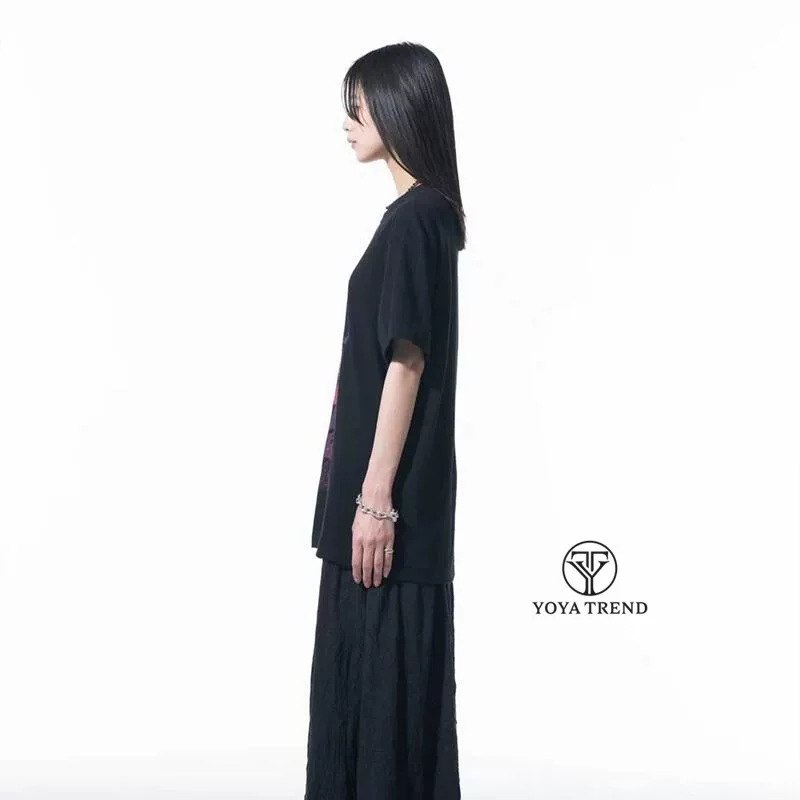 Футболка мужская и женская с коротким рукавом YOHJI YAMAMOTO кимоно Yamamoto Yamamoto Yamamoto Nissan Purple Haze Flower Printing