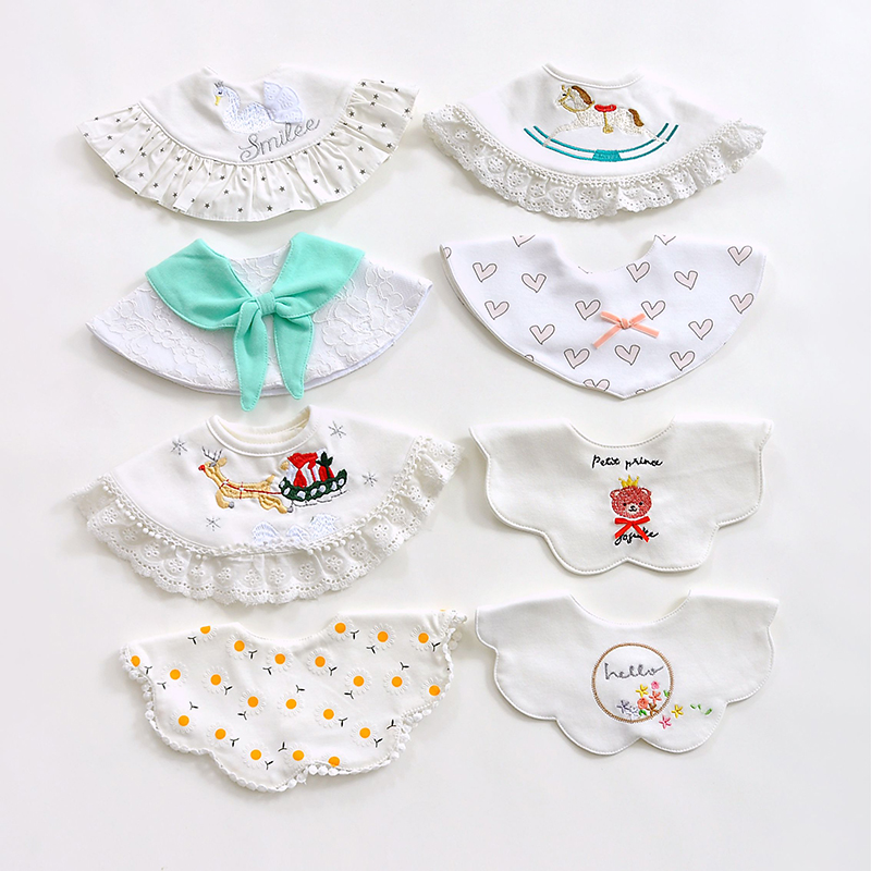 Baby Cute Saliva Towel Baby Spring Summer Autumn Walled Pocket Princess Wind Eating Fake Collar Surrounding Pocket Children's Small Surrounding Pocket