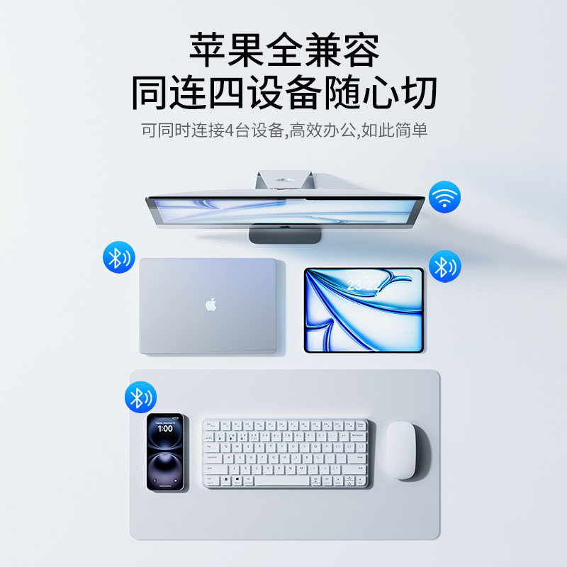 Bluetooth Wireless Magic Keyboard and Mouse Set Is Suitable for Apple Mac Laptops, MacBook Computers, and iPad Tablets