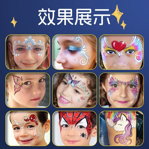 Окрашенный шаблон для лица, детская мультяшная татуировка в форме сердца, xэллоуин