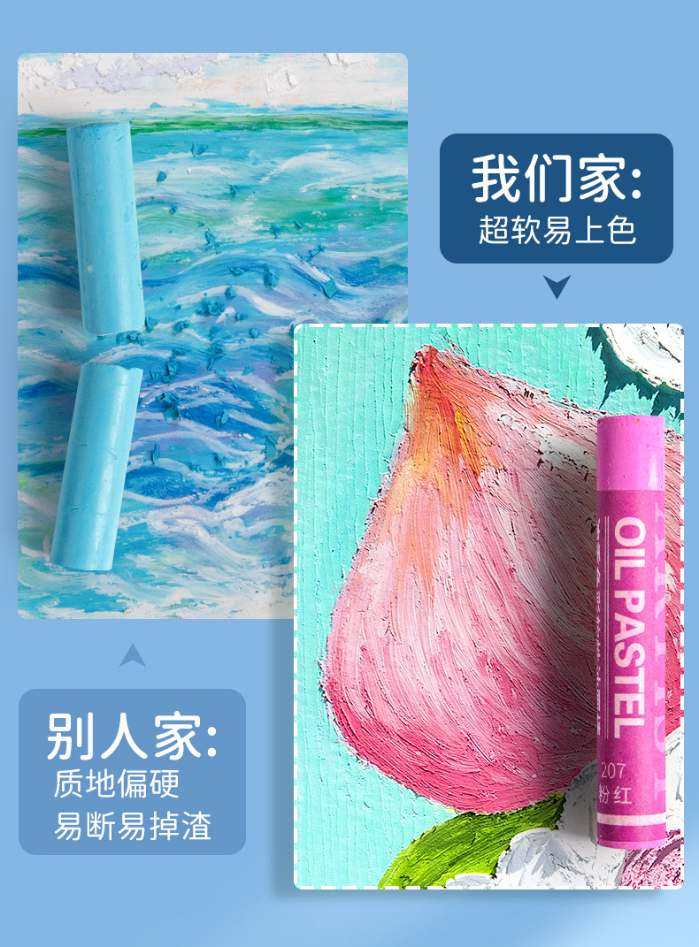Карандаши детские 乔尔乔内油画棒数字diy生日快乐四宫格重彩超软软性蜡笔工具套装