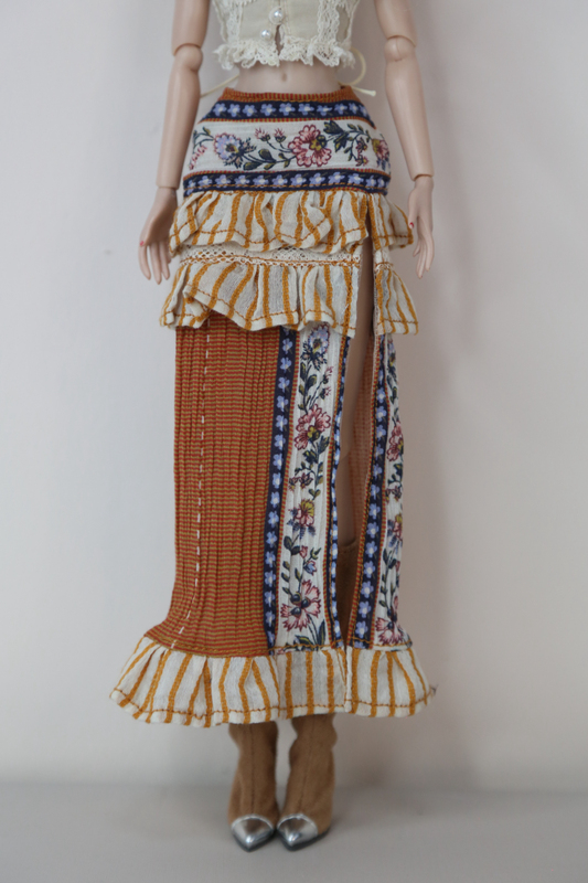 Ethnic Style Slit Skirt Suitable for Pp Mmkfr