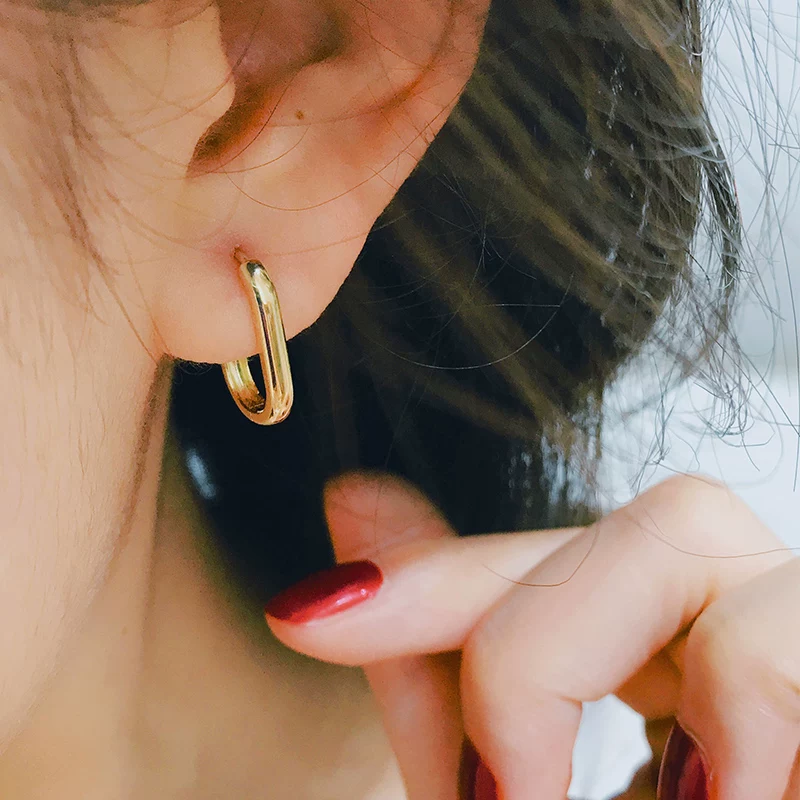 Серьги, 14 карат, 10 карат, простой и элегантный дизайн