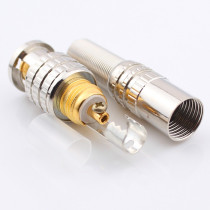Solder-free BNC American pure copper video connector gold-plated solder-free Q9 head (screw screw) monitoring video head