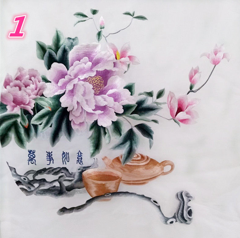 Suembroidery Boutique 80 cm Round sided embroidered embroidered embroidered sheet Xuan Guan Partition chart Decorative Drawing