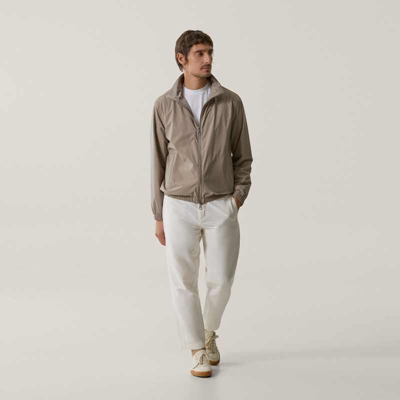 Three Thousand | Montre Puppy Reversible Platinum Stretch Wool Japanese Komatsu Flight Jacket Af1034