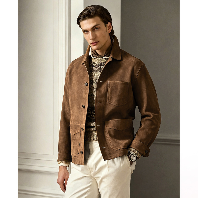 Three Thousand | European Luxury Turkish Metis Cashmere Leather/30,000 Grade Purple Label Bernham Hunting Jacket Ax178