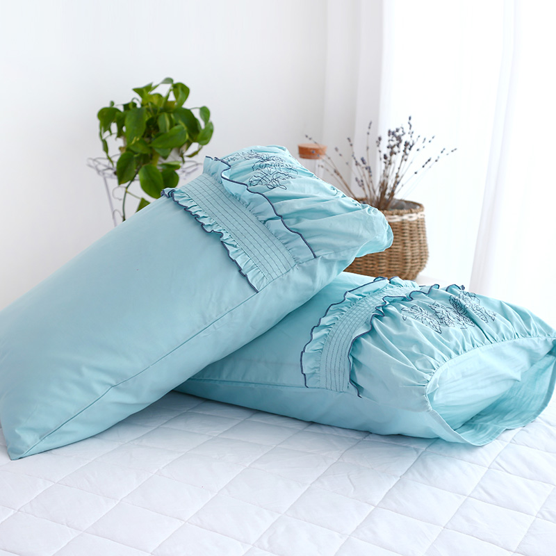 ~Foreign Trade double four-piece set 1 meter 8 plus bed kit embroidered lotus leaves 4 color cotton European and American wind