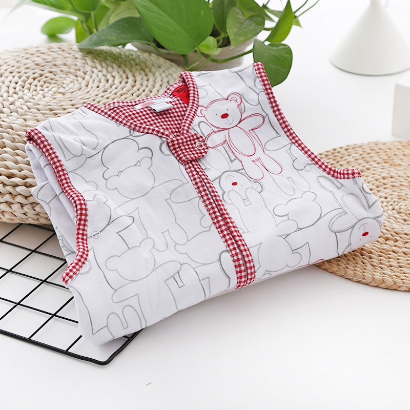 Export summer infant sleeping bag Pure cotton baby vest sleeping bag Anti-kick breathable double layer knitted skin-friendly