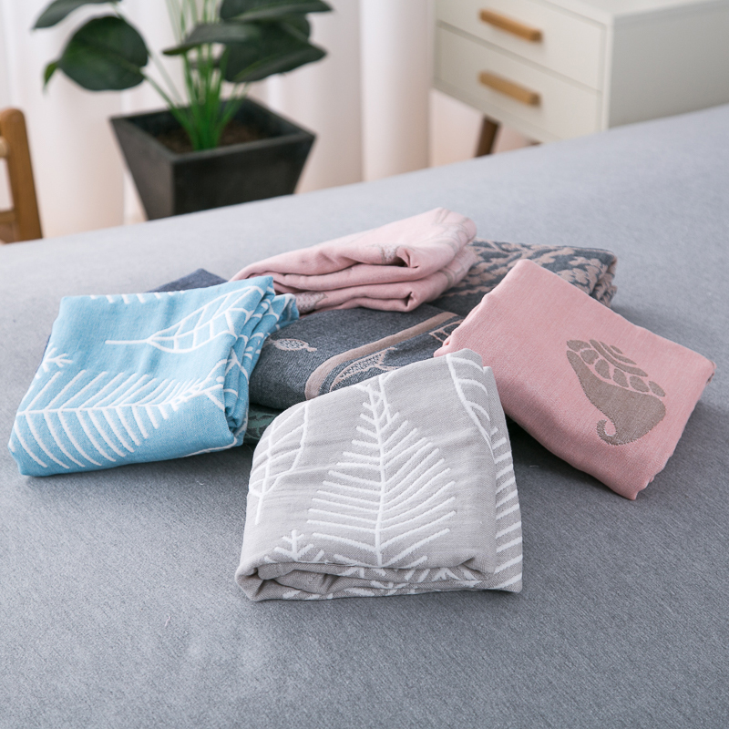 Spring and summer washed cotton gauze pillow towel 55*75 three-layer jacquard pillow cushion single student cotton multi-purpose large towel