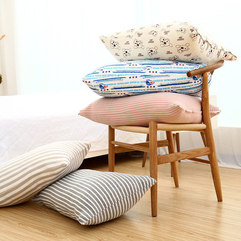 Foreign Trade Day Style Pillowcase 45 * 70 Single students Knitted Washed sweat Sweat Pillow Headgear Tianzhu Cotton Pillow Cover Pure Cotton
