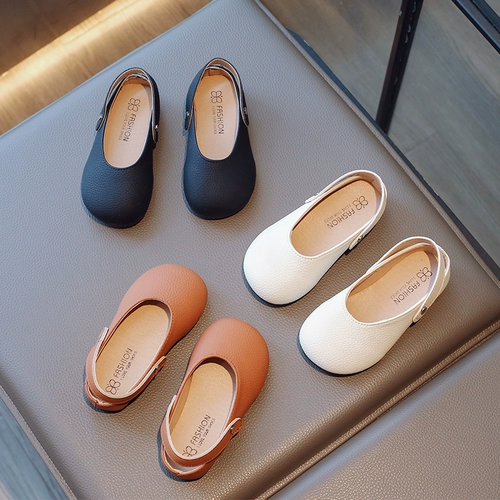 Демисезонная универсальная нескользящая детская обувь для кожаной обуви для принцессы, в корейском стиле, мягкая подошва