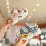 Летняя нескользящая детская сумка для мальчиков, мультяшные детские сандалии, дышащая обувь для раннего возраста, туфли, мягкая подошва