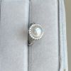 S925 sterling silver mirror extremely bright pure white silky smooth and flawless natural white pearl ring 9mm sunflower
