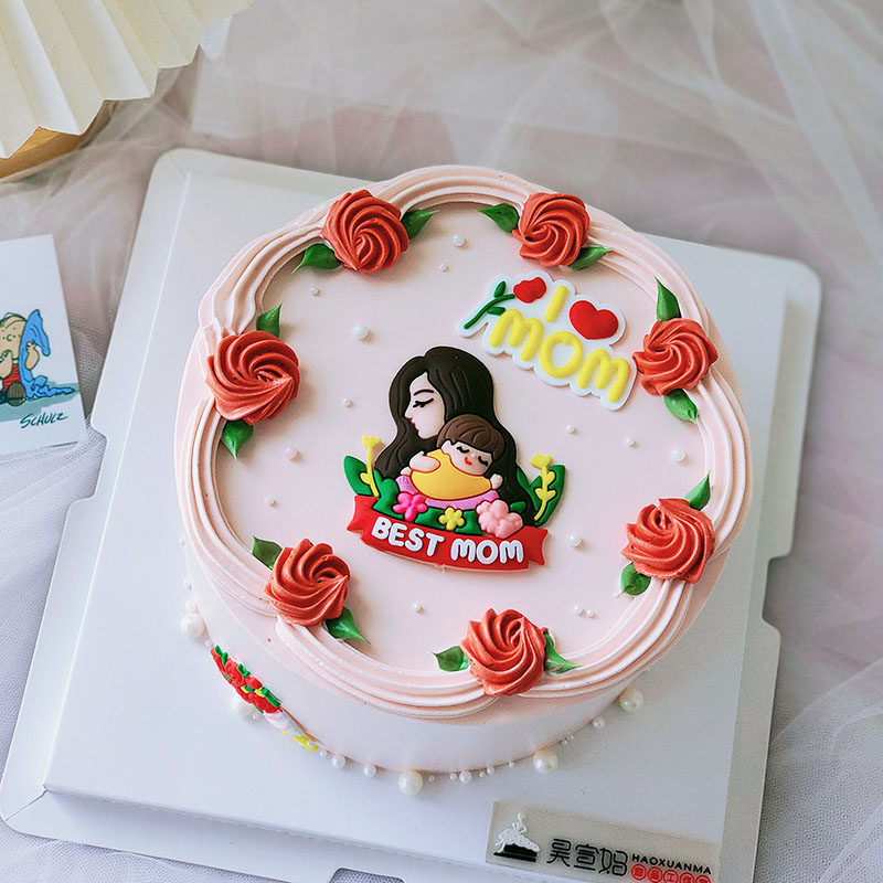 Mother's Day soft cake decoration baking baby pregnant mother birthday plugin carnations bouquet party baking dress