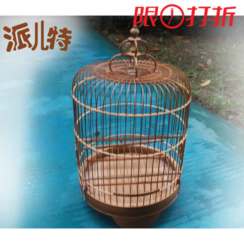 Double bottom 56 old bamboo acacia cage handmade cage Guilin acacia bird cage bamboo cage Pai Er special hot sale