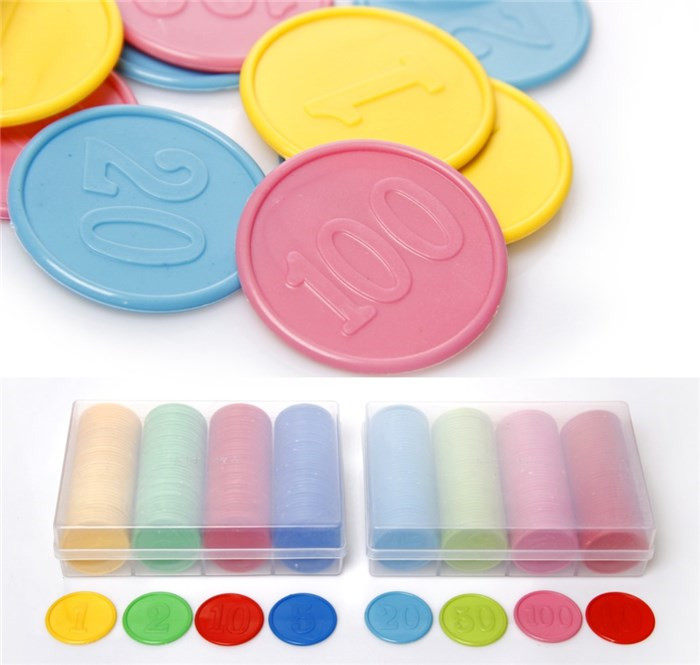 Plastic Chip Coin Suit Digital Boxed Home Instructional Game Coin Blank No Face Value Chips PVC Mahjong