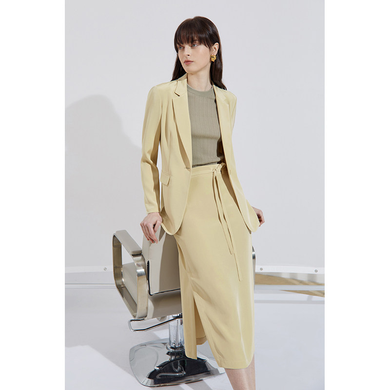 Spot CCHER Reserve 36MM silk stretch crepe blazer Skirt West And Women XHAD4624 No Fold