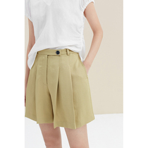 Spot-CCHER Triple acetate pleated culottes Shorts draped glossy Sissy and female XKFC3247