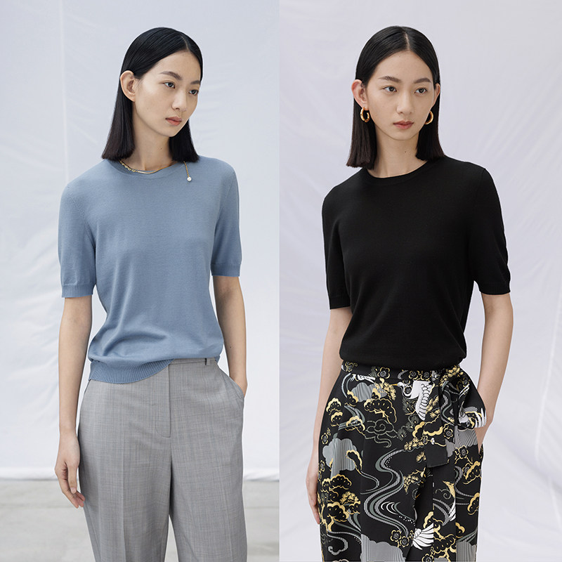 Spot CCHER seamless knitting T-shirt 4 100 machine wash makeshirt and female XUZE6231 without folding