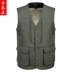 Trung niên cộng với nhung ấm áp áo vest nam mùa đông cộng với tóc dày vest nhiều túi vest vai cha trung niên áo thun nam cotton Áo vest cotton