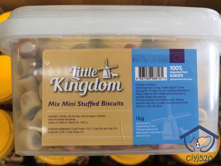 Собака закуски 荷兰小王国little kingdom珍宝装夹心饼干狗零食美毛补钙关节 1kg