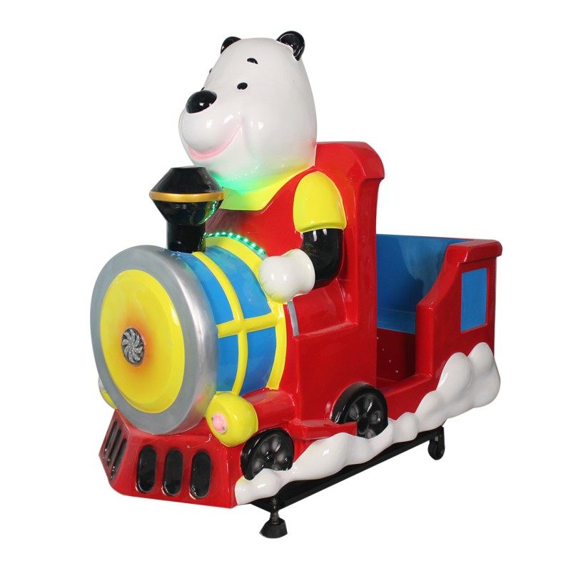 Factory Direct Fiberglass Bear Train Children Coin Coin Swing Machine Rocking Car Swing Car Shake MP5