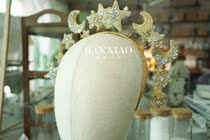 Han Xiao hairband method embroidered nail beads star Moon exquisite sweet Korean bride hair hoop studio photography model headdress