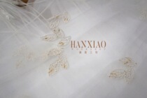 HTS001 bridal veil embroidered veil leaf pattern hipster Moren Net red handmade