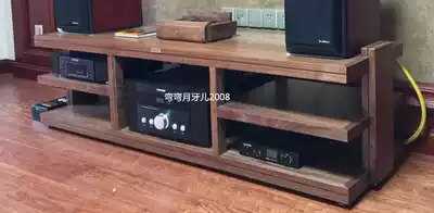 Chengyu audio rack Walnut full solid wood maze board film and television three-compartment three-layer CD machine power amplifier vinyl equipment rack
