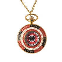 Retro flip necklace pocket watch zodiac earthly branches eight trigrams feng shui quartz pocket watch for men and women 8844