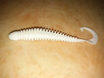 Bulk stock 5 cm 8 cm threaded luminated white roll tail soft bait black fish yellow fish American red opium