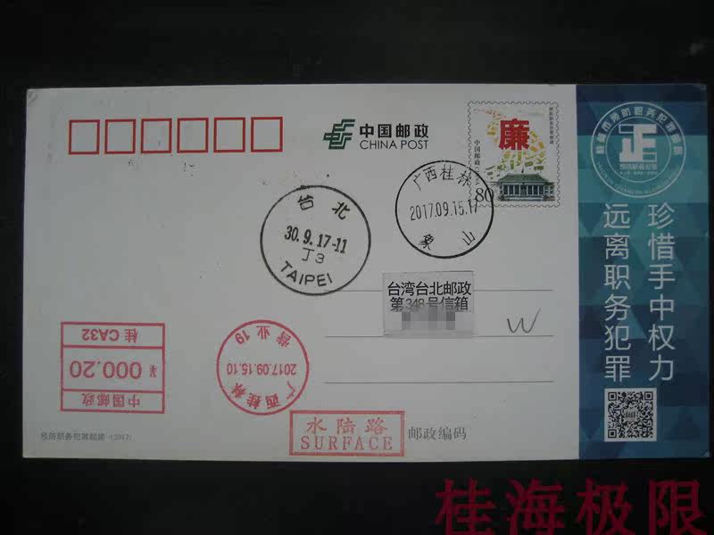 PP282 (2017) Postage Film for Prevention of Duty Crime