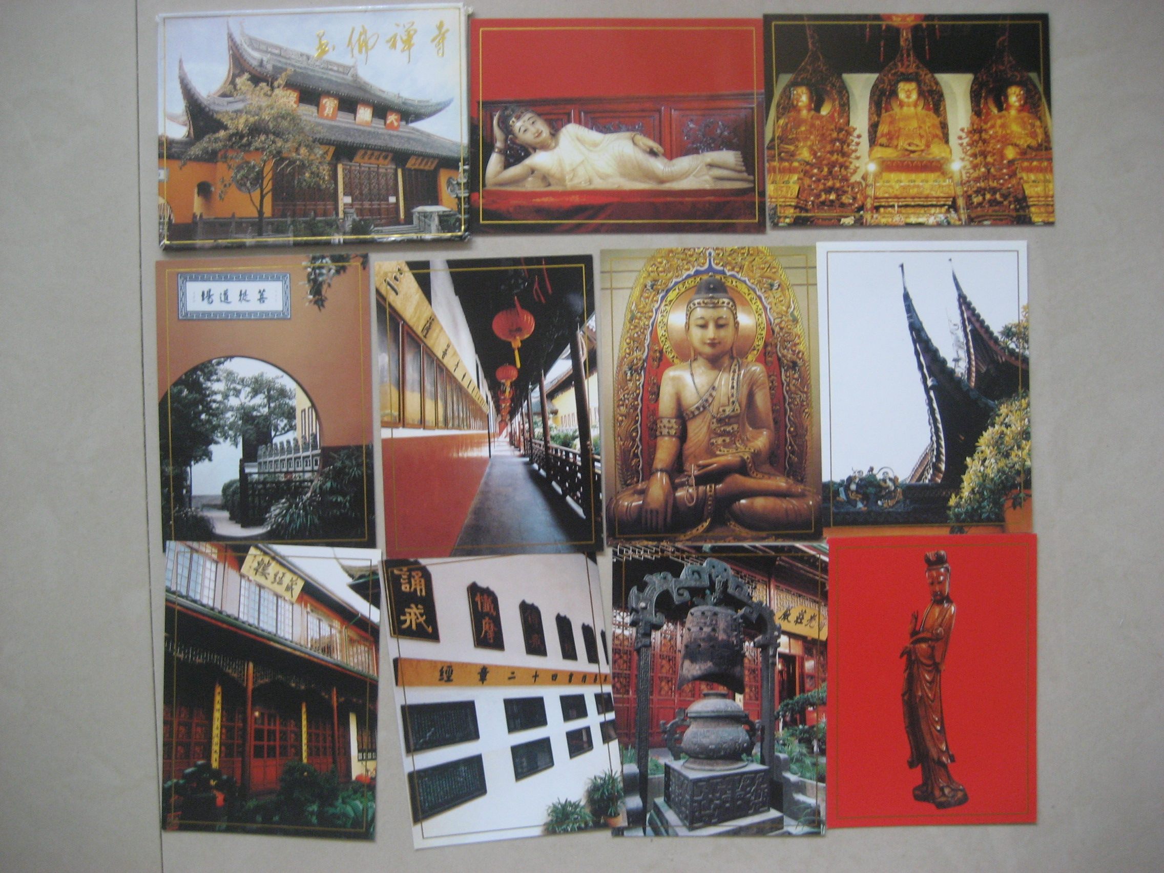 1990s Shanghai Edition Jade Buddha Temple Postcard 10 Complete