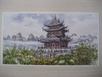 PP284 Guilin landscape Guilin Xiaoyao Building postage postcard 1 hand-painted work in Luo Ke