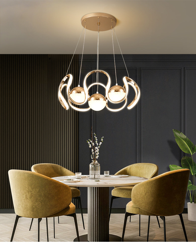 Ресторан люстра 北欧轻奢餐厅吊灯现代简约创意个性设计师艺术感饭厅餐桌卧室吊灯