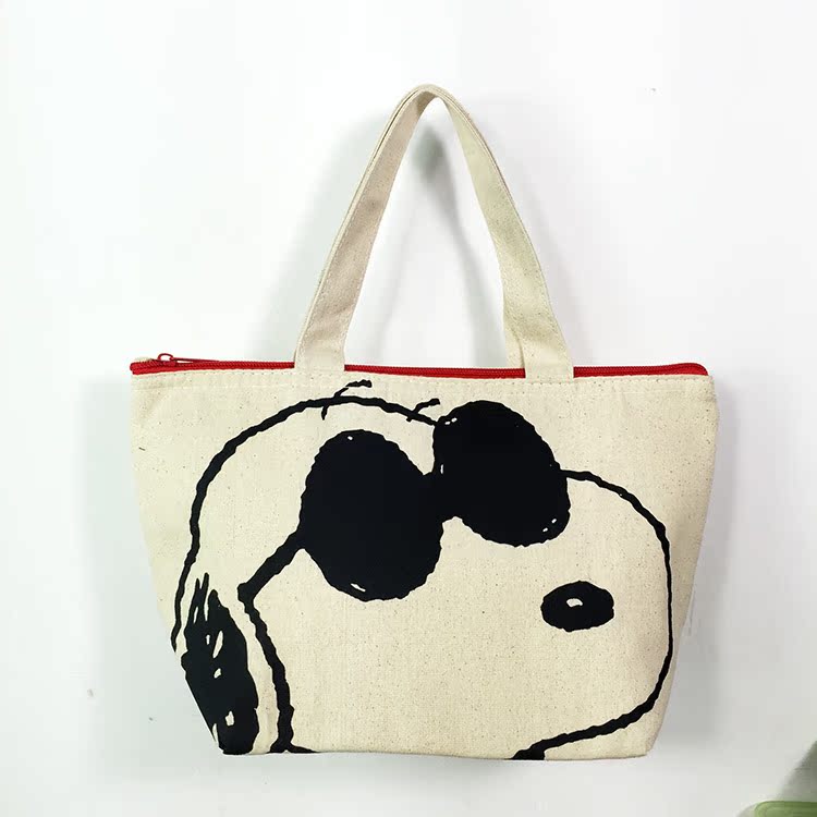 Snoopy cách nhiệt Hộp ăn trưa Túi vải Túi ăn trưa 19 * 13 * 20 cm - Hộp cơm điện sưởi ấm hộp ủ cơm điện