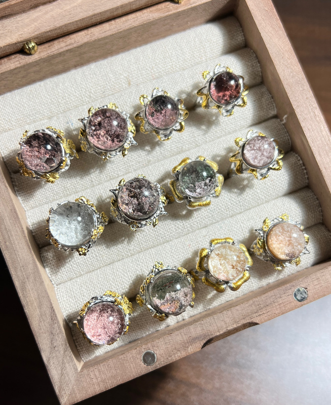 Natural Colored Ghost Pink, Purple Ghost, White Ghost, and Vision Crystal Rings, Pendants, Bracelets, and Bangles Natural Colored Ghost Pink, Purple Ghost, White Ghost, and Vision Crystal Rings, Pendants, Bracelets, and Bangles