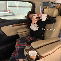 NORA Black base shirt Womens Slim Winter Lace Lace Lace Sleeve Inner Lap French Knitted Top Design Sense Small Sweater