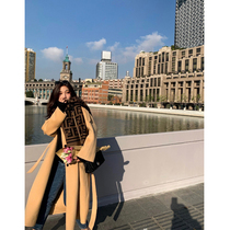 NORA camel woolen woolen coat women 2021 autumn and winter New Hepburn wind wool long temperament woolen coat