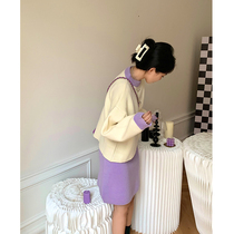 NORA Knit Set Womens 2021 Spring and Autumn New Fashion Weaving Pullover Loose Slim Round Neck Top